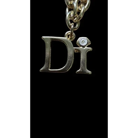 Diamonds International Gold Chain Bracelet "Di" Charm Vintage Y2K 7 inches - Picture 4 of 5
